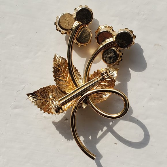 STUNNING Two Flower Clear Rhinestone Brooch/Pin - Picture 7 of 7